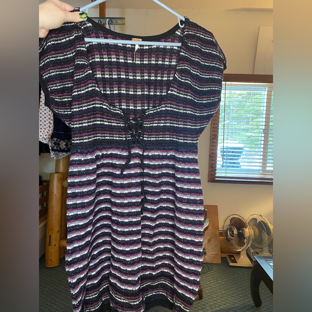 Free People Wool Blend Short Sleeve Sweater